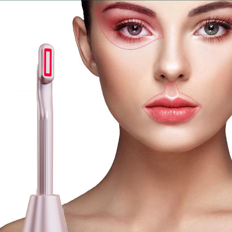 EMS Red Light Eye Wand 360 Deree Rotación, varita de masajeador de ojos de belleza con 38 ℃ ~ 40 ℃, refuerzo de crema de ojos con calor/Vibrαción/Modo rojo, removedor de líneas finas